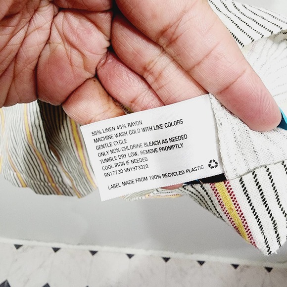 Wild Fable Ivory Double-Breasted Vertical Striped Linen Short Suit Plus Size XXL - Picture 12 of 16